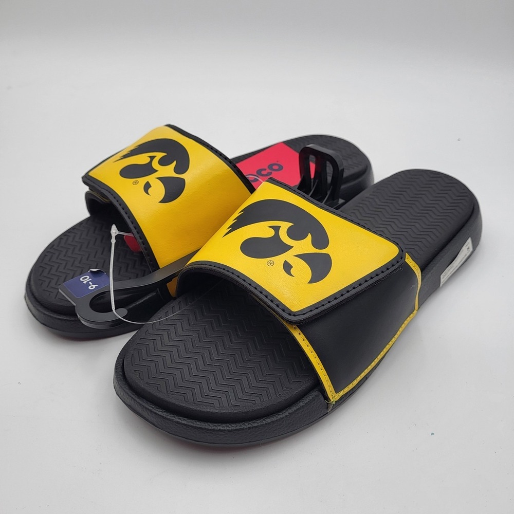 Iowa Hawkeyes Big Logo Dual Layer Sole Slides FOCO Mens Medium 9-10 Womens 11-12